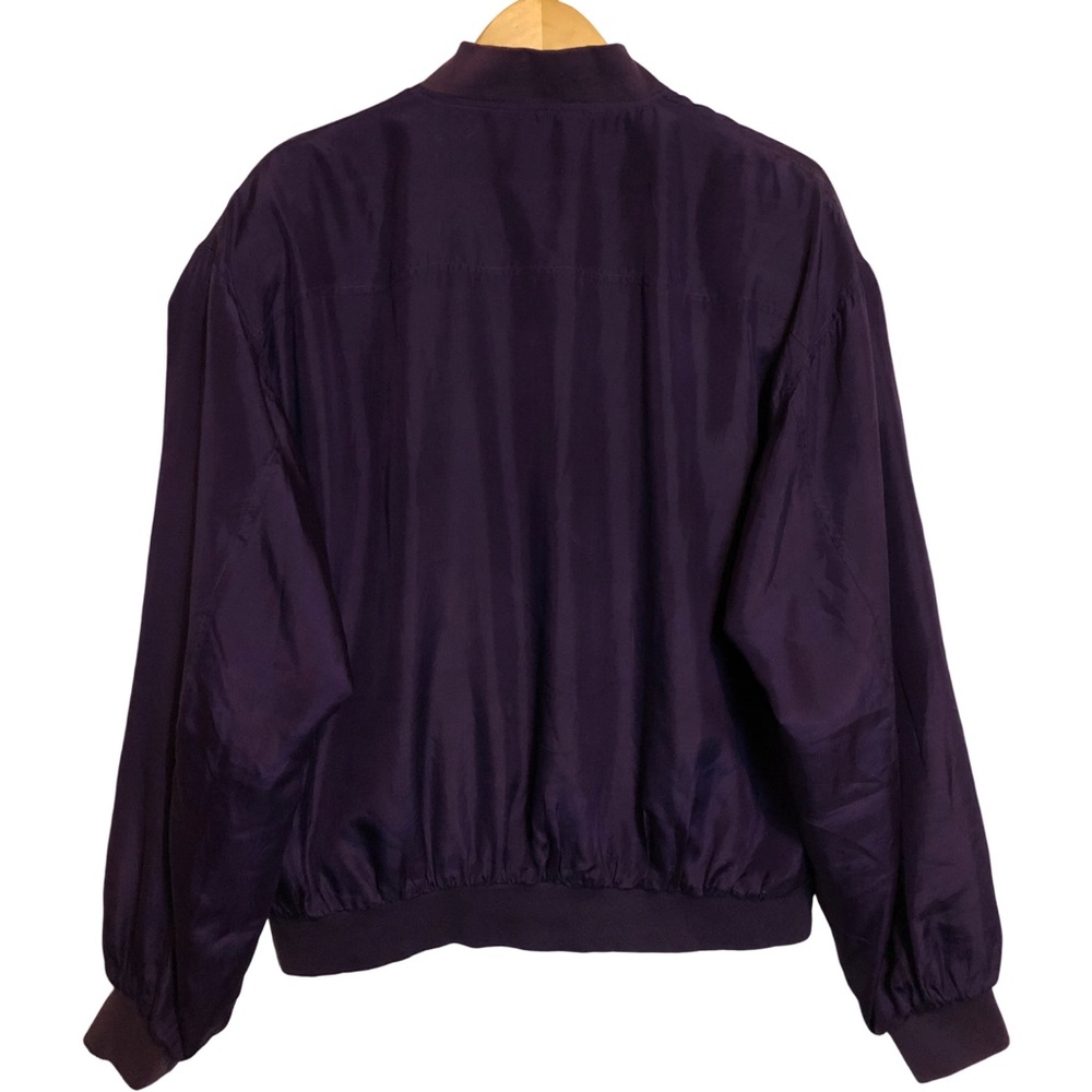 Los Angeles Lakers Purple Gold 100% Silk Tulliano NBA Basketball Zip Jacket S - Picture 2 of 16